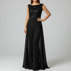 Fallon - Texturiertes Tüll Abend-Jumpsuit