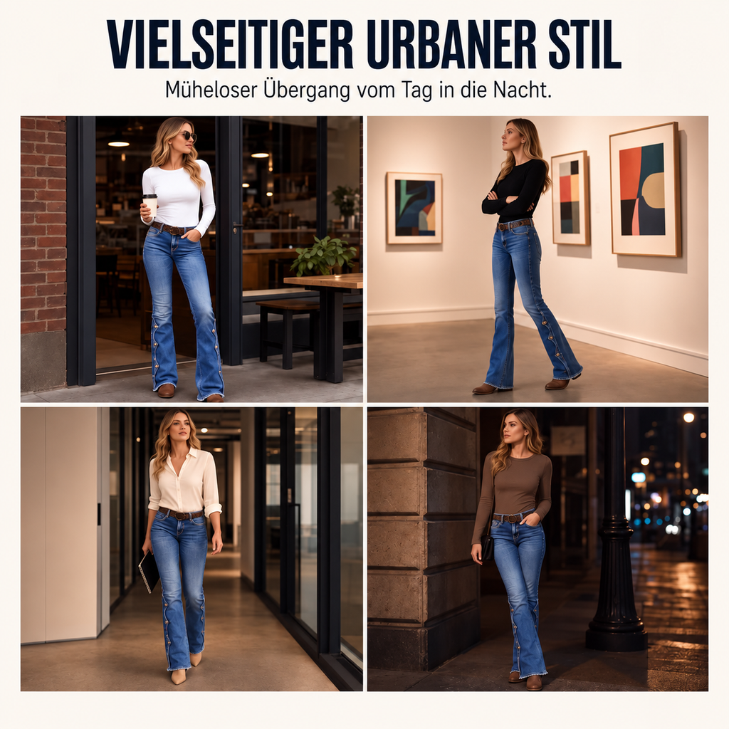 ⏰ Letzte Tage im Sale – 50 % Rabatt 💃 High-Waist Bootcut-Jeans im Used-Look für Damen