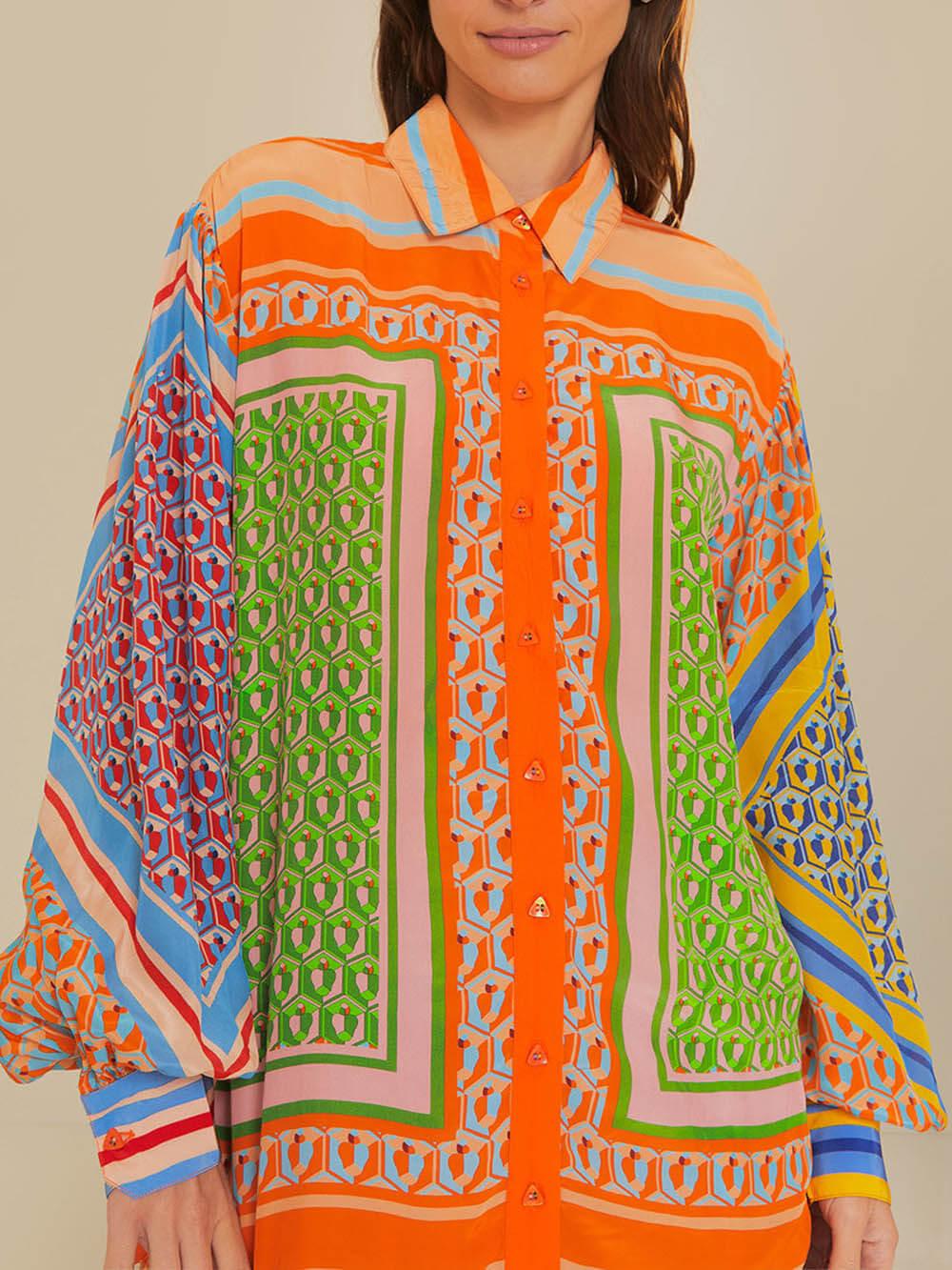 Josephine | Tropischer Look Bunt Einzigartiges Shirt