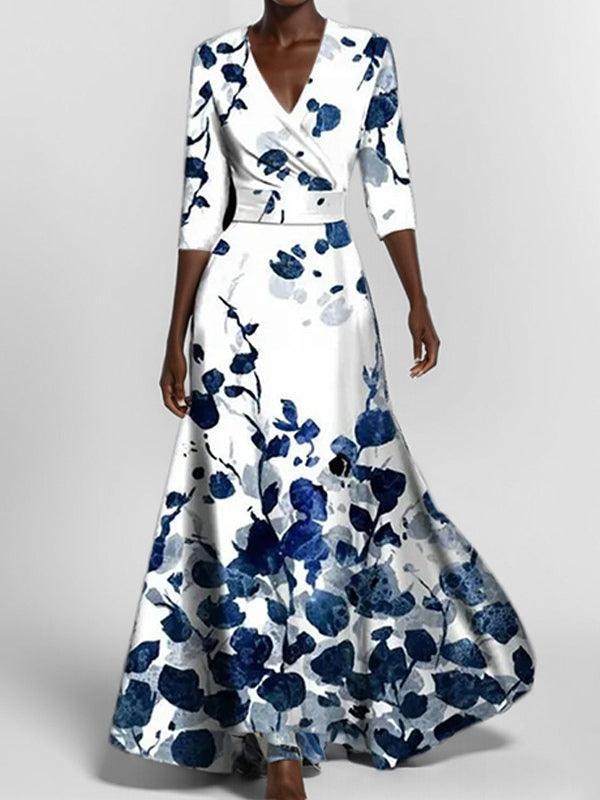 Lea | Seaside Glam Elegantes Mid Sleeve Maxi Kleid Ensemble