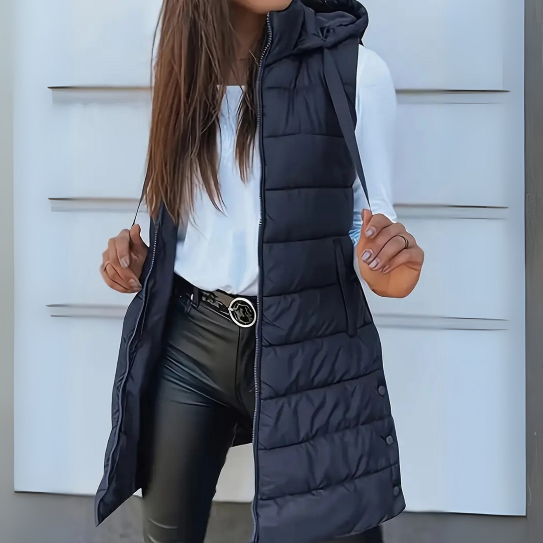 Mitchelle™ Lässige Lange Ärmellose Pufferweste