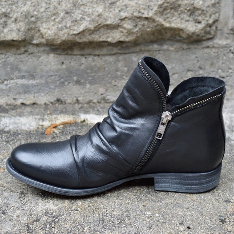 Renae | Lederstiefel mit Reißverschluss