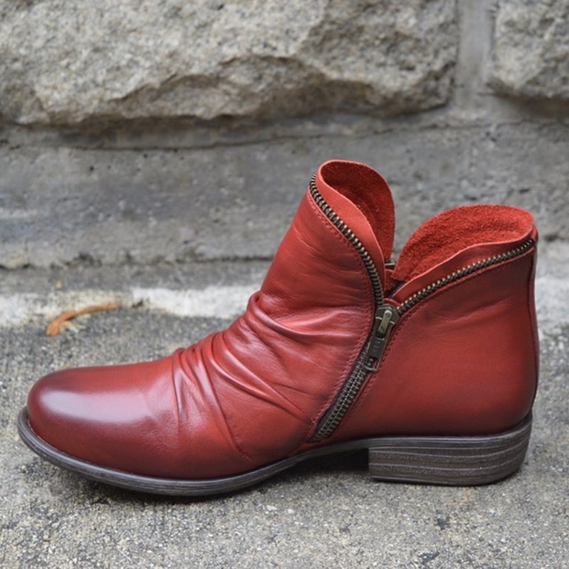 Renae | Lederstiefel mit Reißverschluss