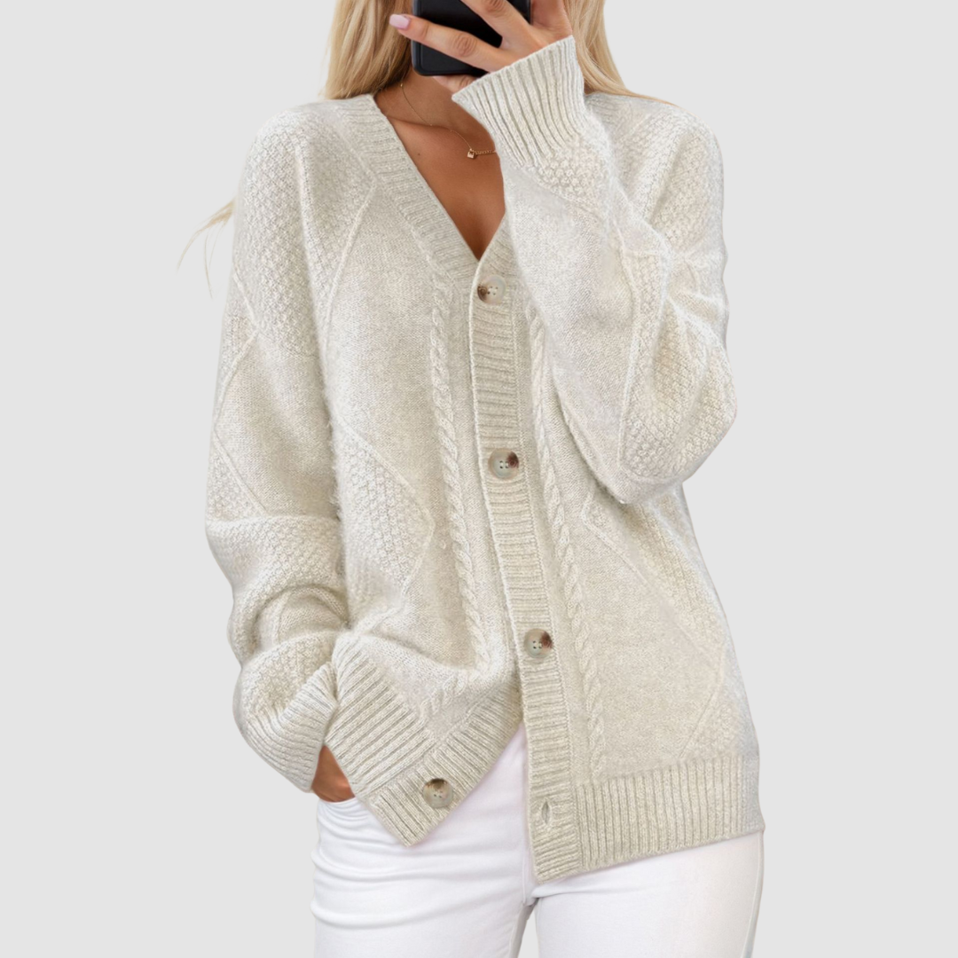 Meg™ Premium Strick V-Ausschnitt Cardigan