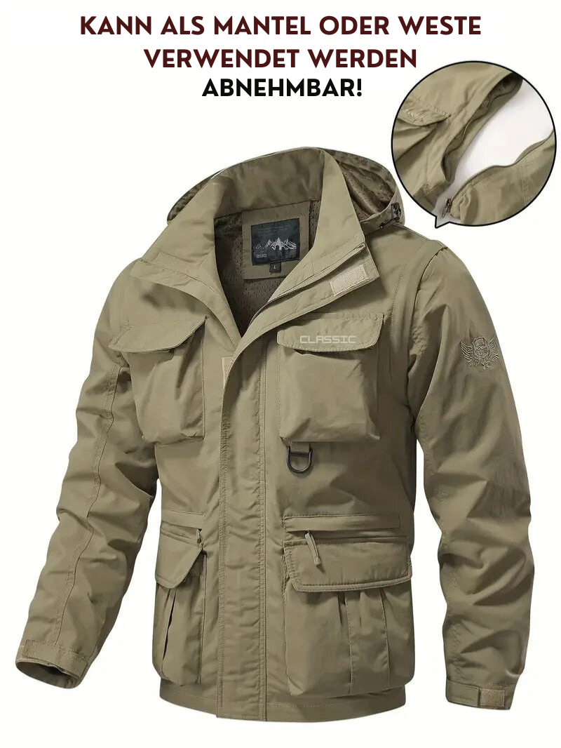 Evra | 2-in-1 Windjacke mit integrierten Handwärmern