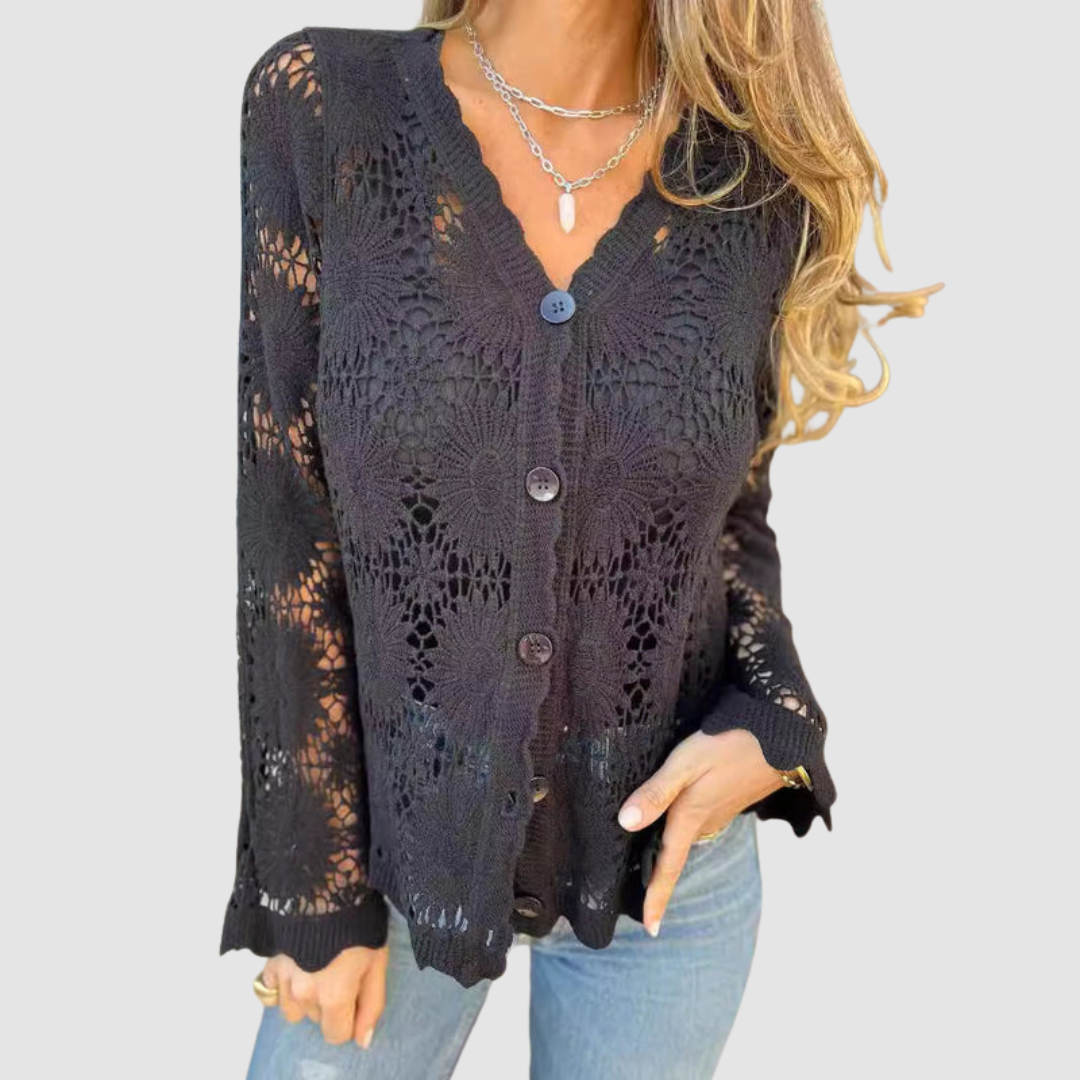 Laurelle™ Spitzen V-Ausschnitt Cardigan