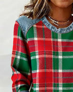 Pearl | Lässiges Kariertes Sweatshirt