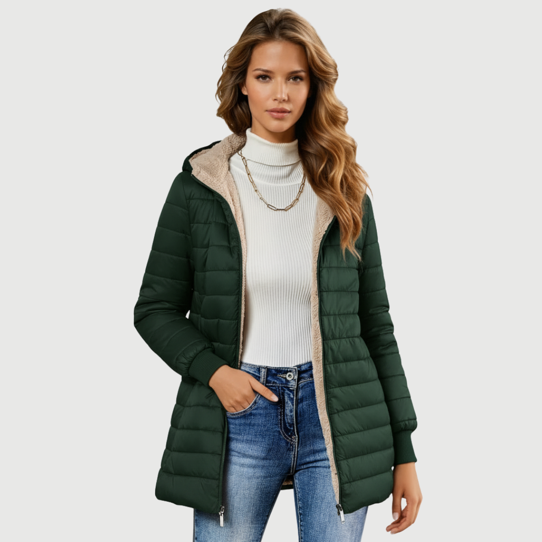 Arriane | Kapuzen-Wintermantel mit Fleece-Futter