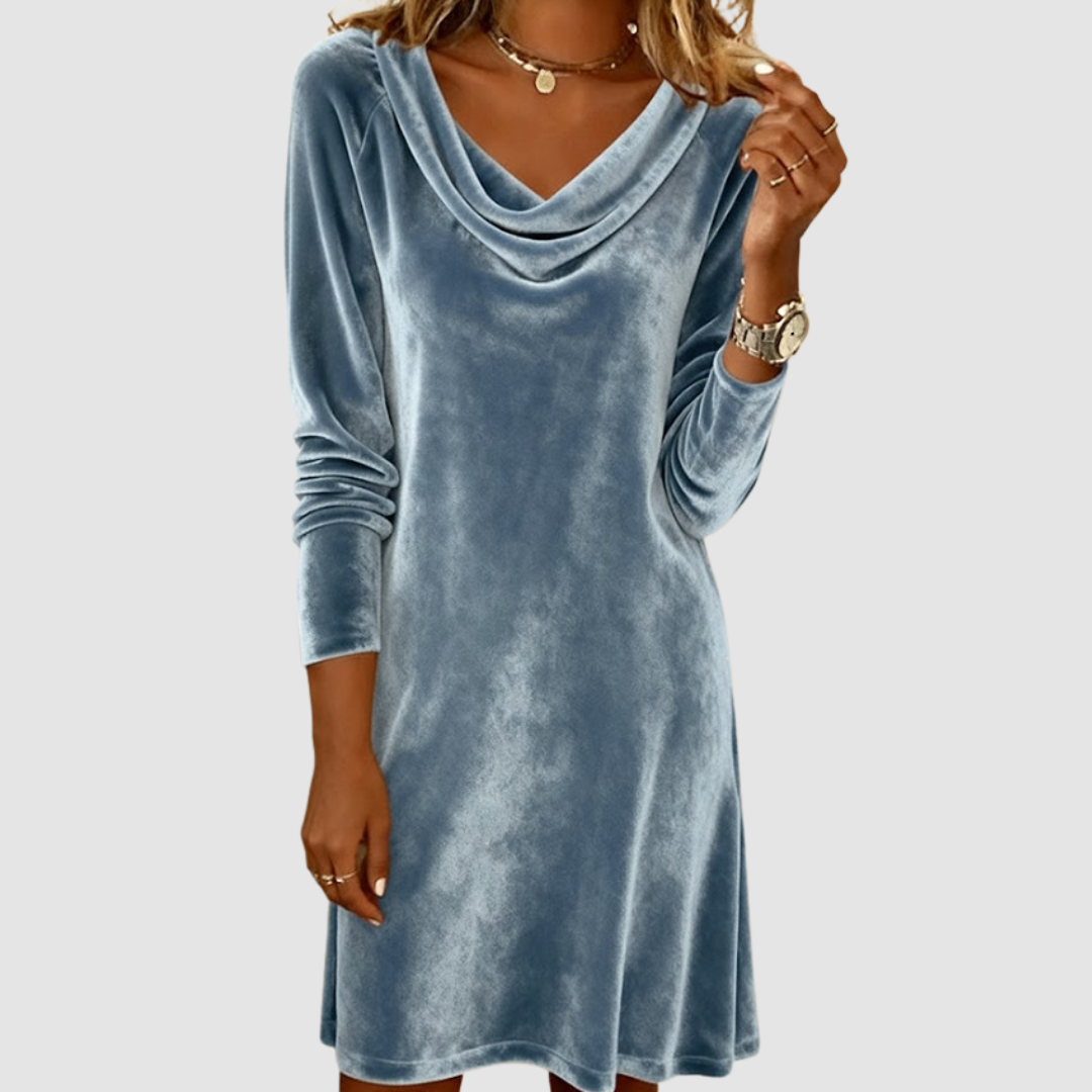 Misty™ Langärmliges Samtkleid