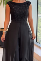 Fallon - Texturiertes Tüll Abend-Jumpsuit