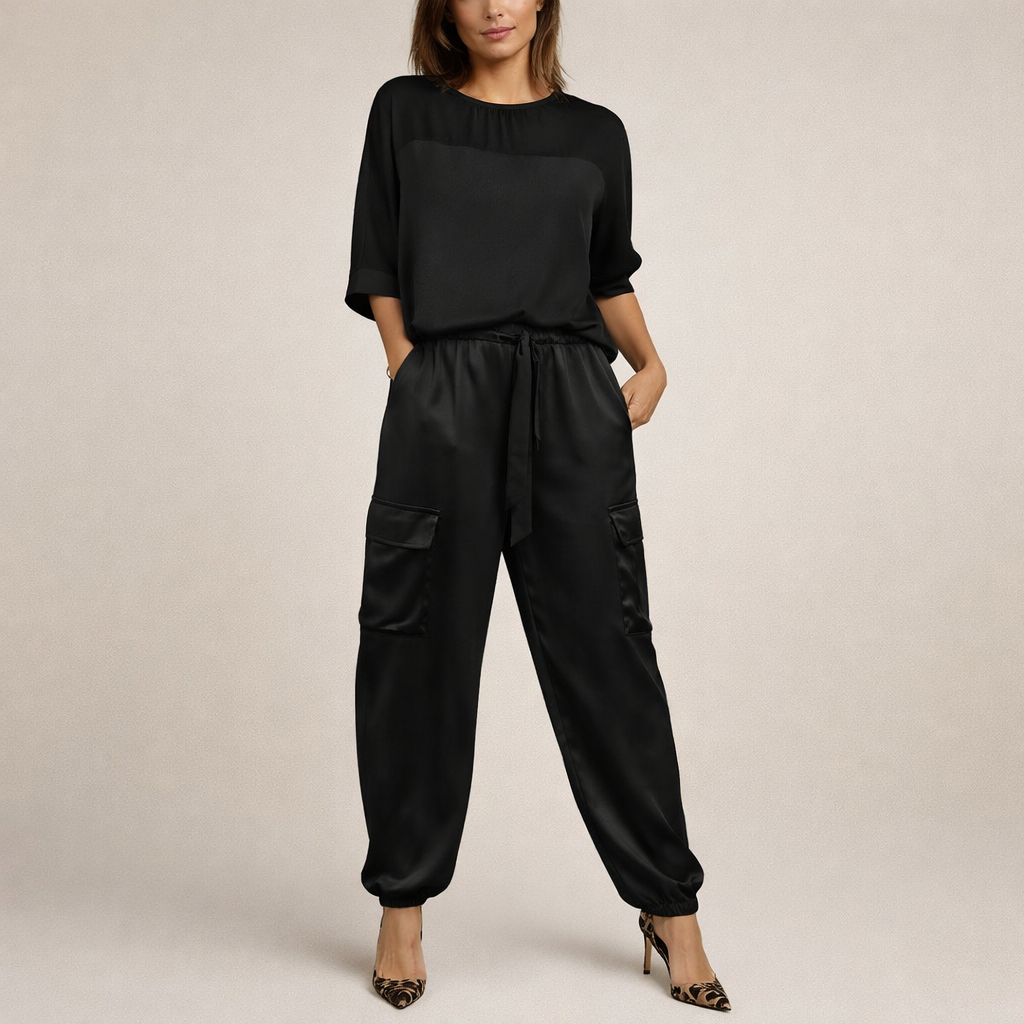 Clara | Lässiges Satin Cargo Set