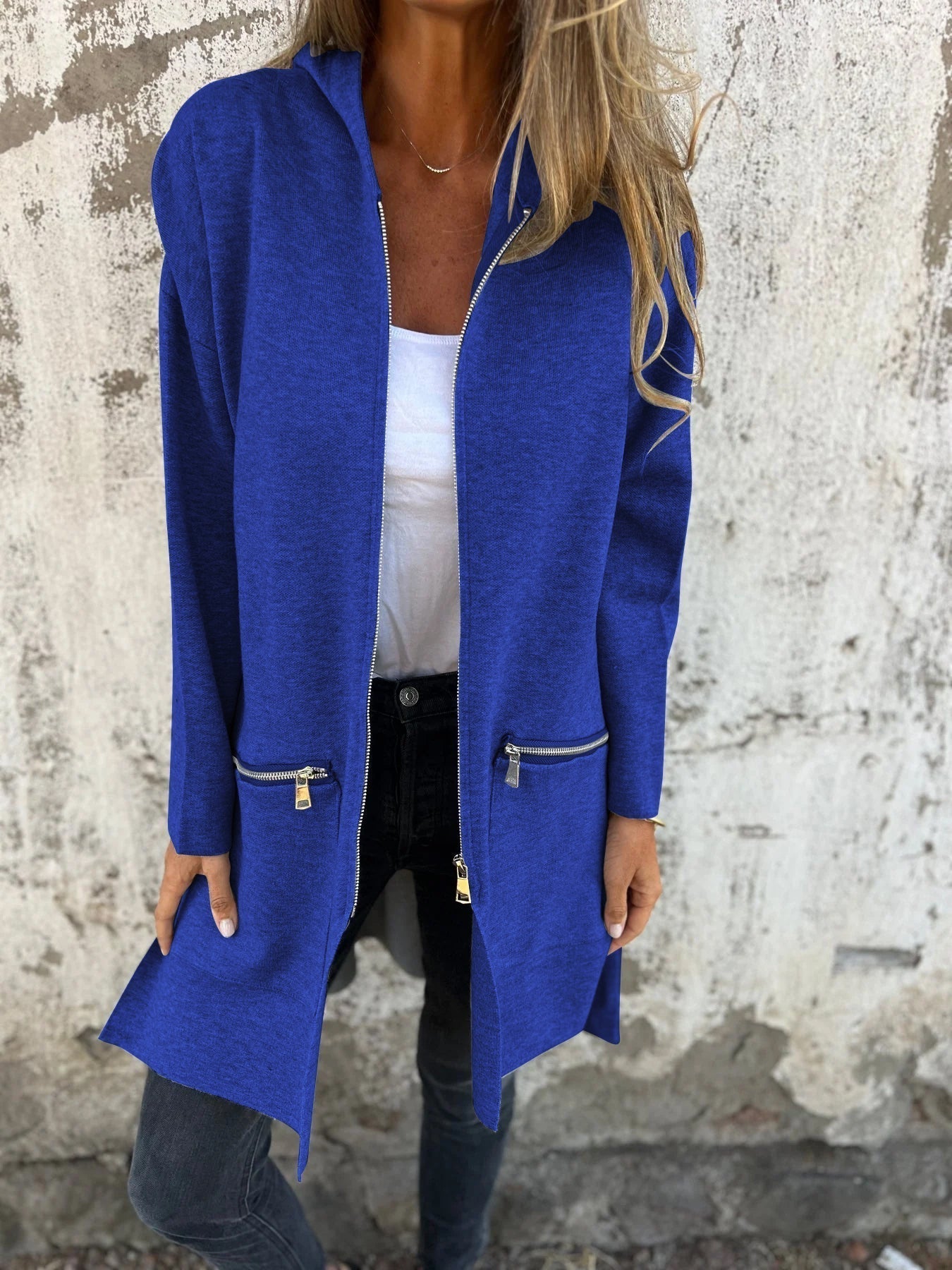 Lena | Langärmlige Strickjacke mit Reißverschluss