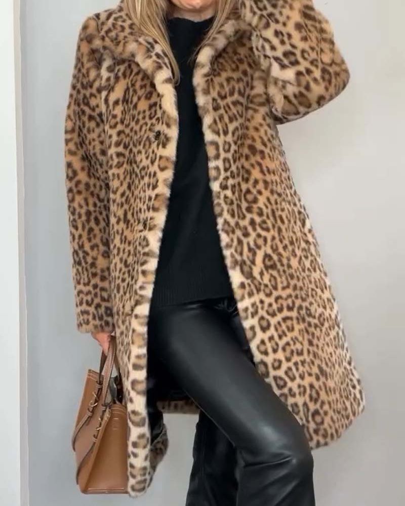 Lysandra™ Eleganter Leopardenmantel