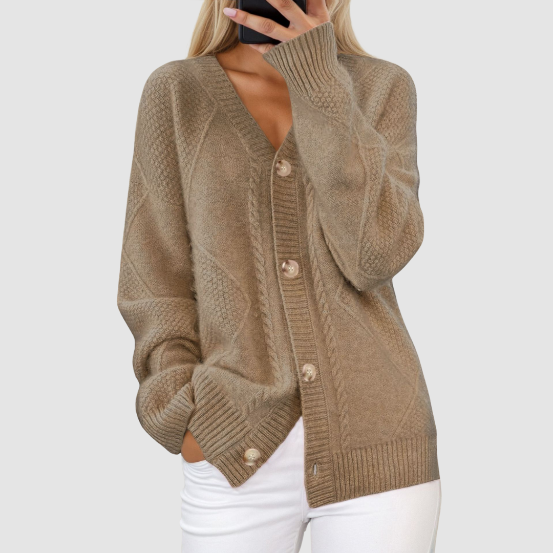 Meg™ Premium Strick V-Ausschnitt Cardigan