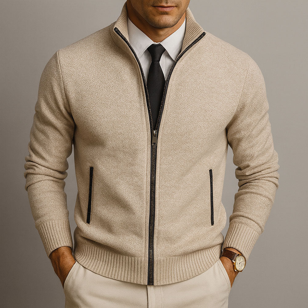Japhet | Klassische Strickjacke mit Stehkragen