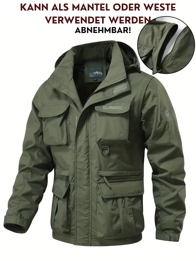 Evra | 2-in-1 Windjacke mit integrierten Handwärmern