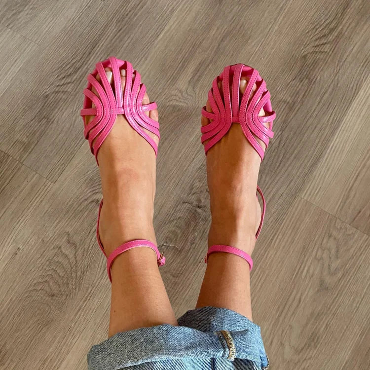 FLACHE GEWEBTE SANDALEN