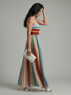 Serene | Leichtes Streifen-Maxikleid