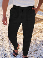 NICHOLS | WEITE LEINENHOSE MIT KORDEL