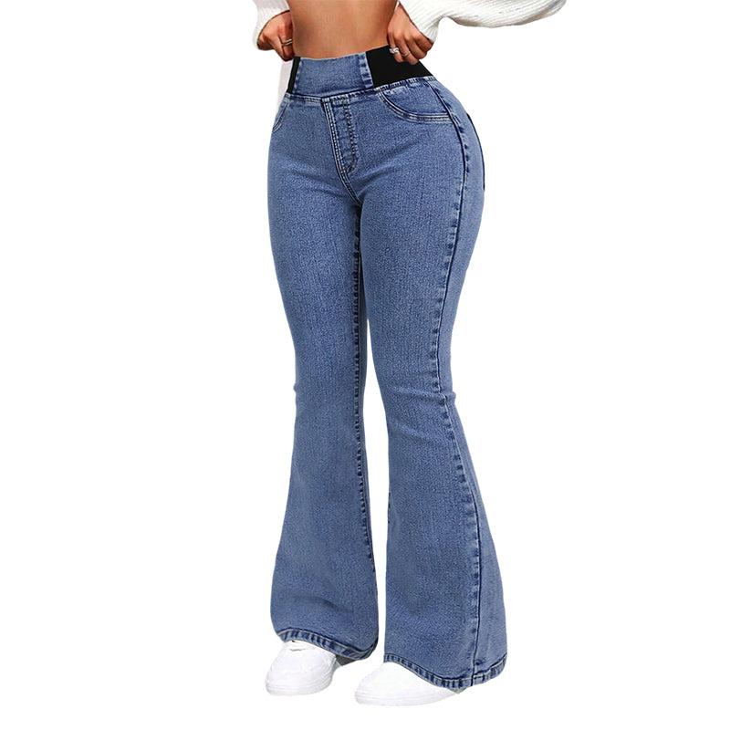 Damen Hochbundige Stretch Jeans
