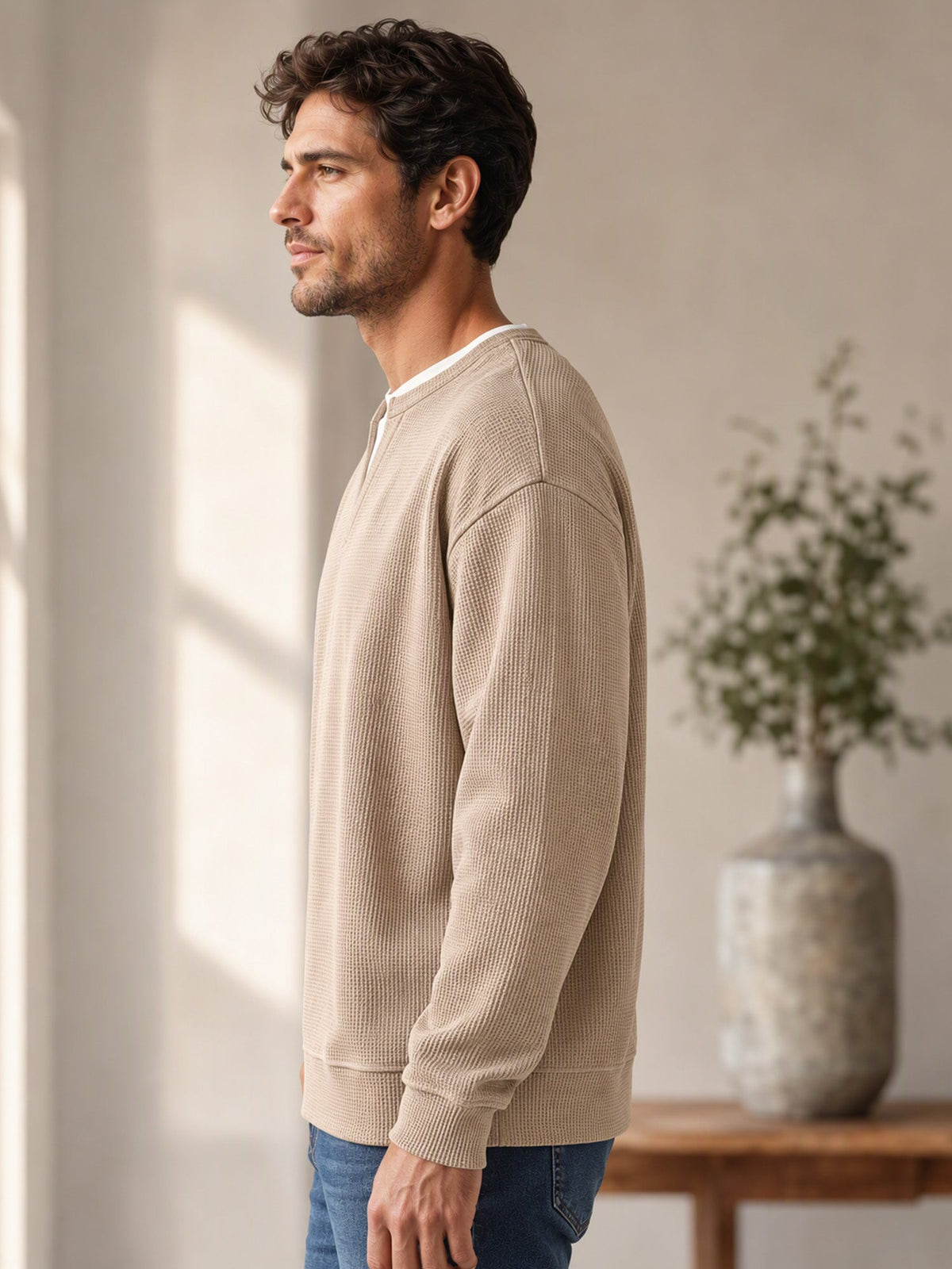 Lennard | Komfort-T-Shirt mit Waffelstruktur.