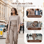⏳ Nur für kurze Zeit ⏰ Elegantes 3-teiliges Damen-Set mit langem Cardigan, Top & Hose 💞