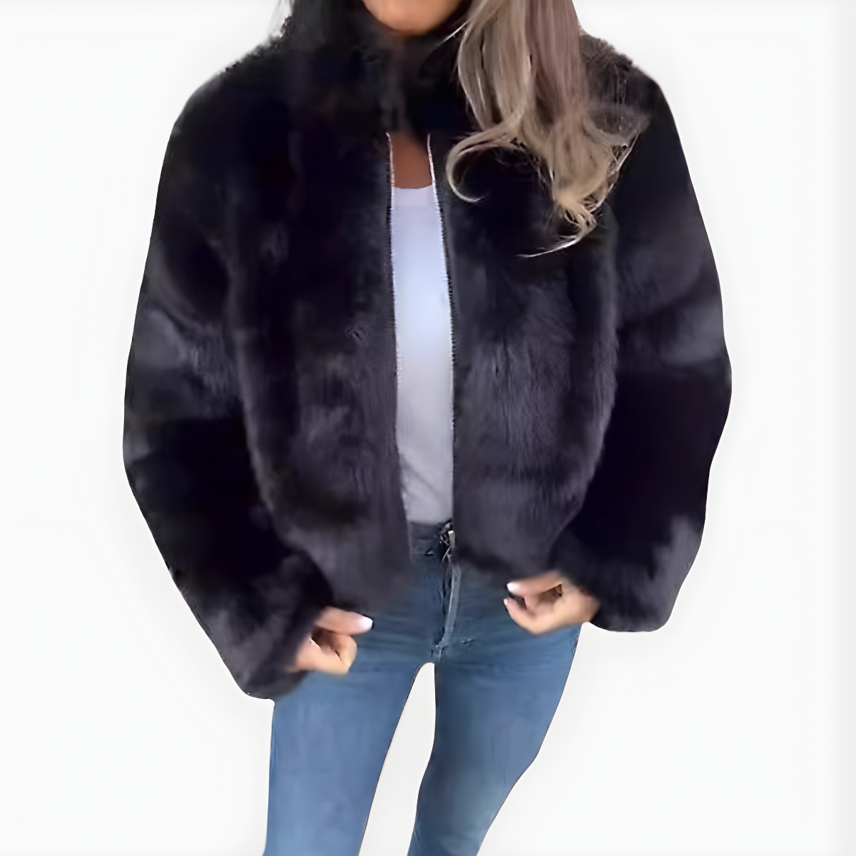 Aileen | Pelz-Winterjacke mit Stehkragen