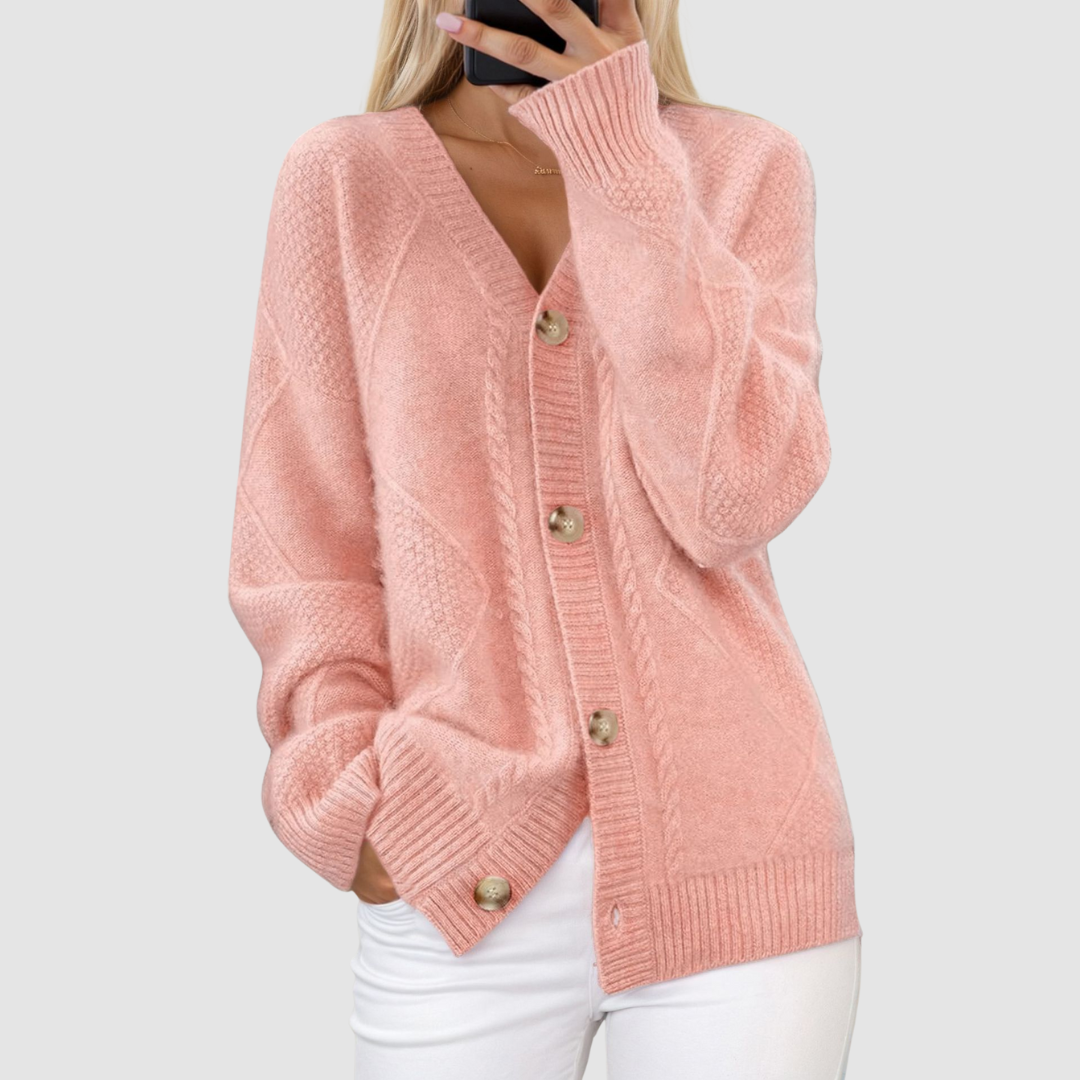 Meg™ Premium Strick V-Ausschnitt Cardigan