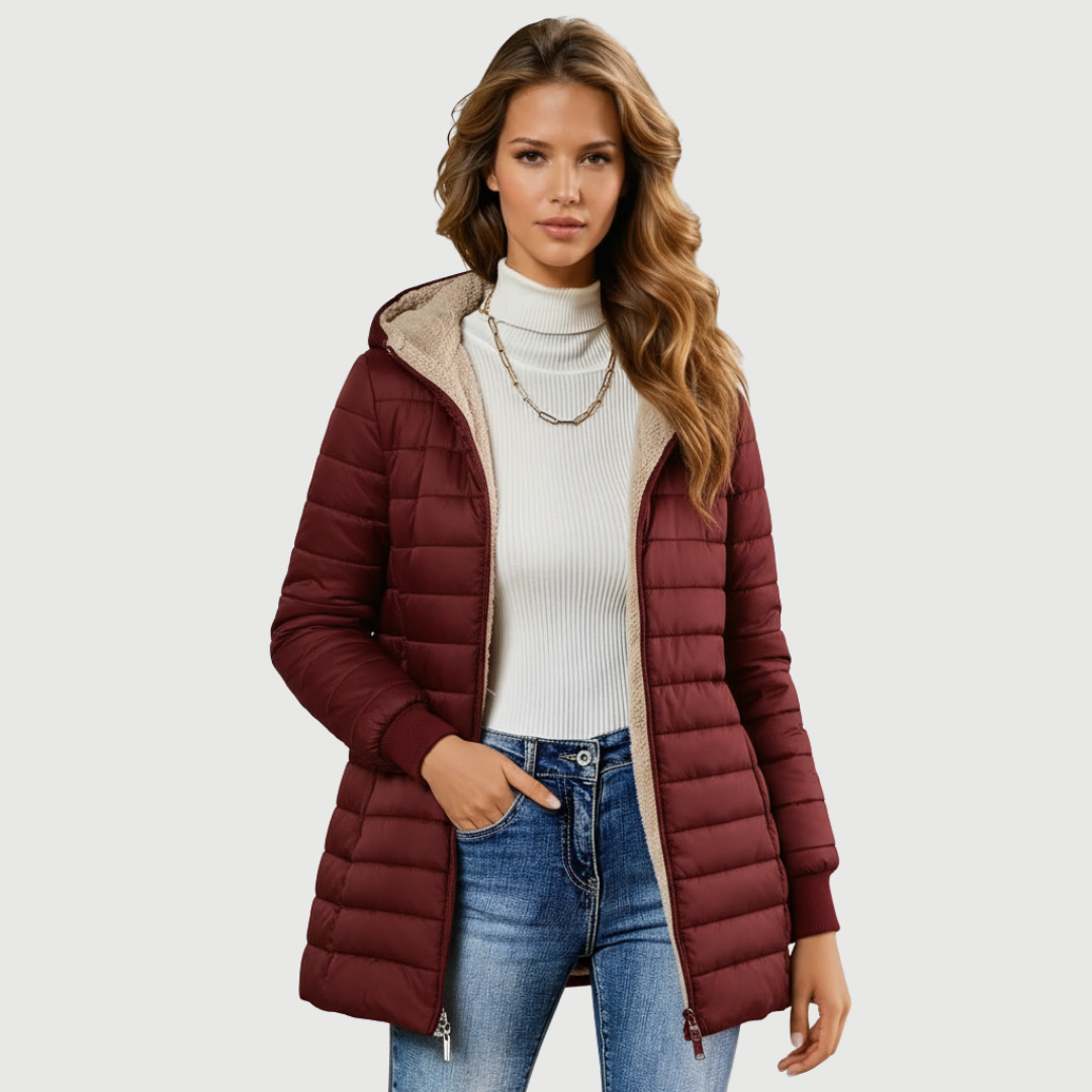 Arriane | Kapuzen-Wintermantel mit Fleece-Futter
