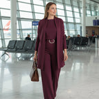 ⏳ Nur für kurze Zeit ⏰ Elegantes 3-teiliges Damen-Set mit langem Cardigan, Top & Hose 💞