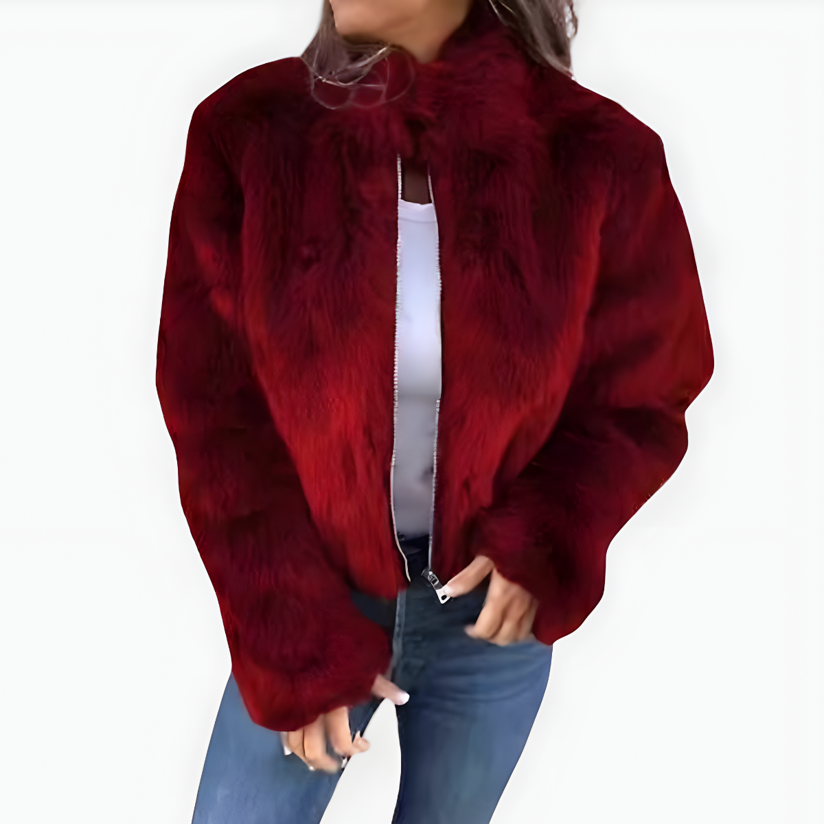 Aileen | Pelz-Winterjacke mit Stehkragen
