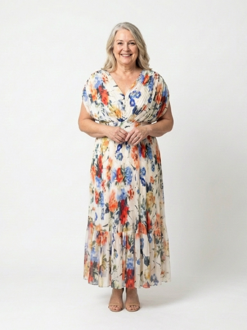Savannah | Floral Plissierter Midi