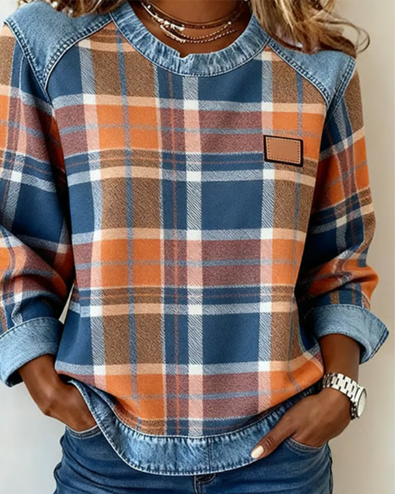 Pearl | Lässiges Kariertes Sweatshirt