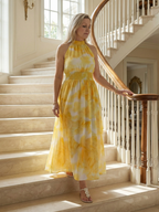 Sylin | Gathered Halter Midi Kleid
