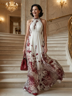 Orlune | Falten Maxi-Kleid in Weiß