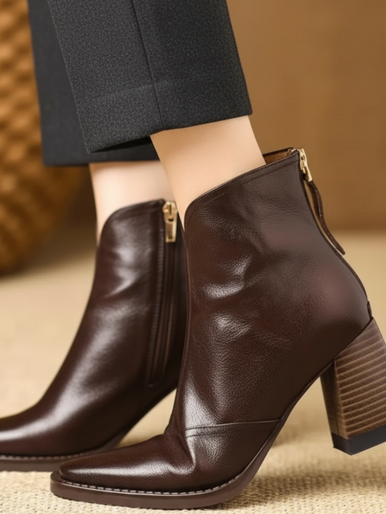 Jannete | Leder-Stiefeletten