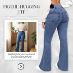 Damen Hochbundige Stretch Jeans