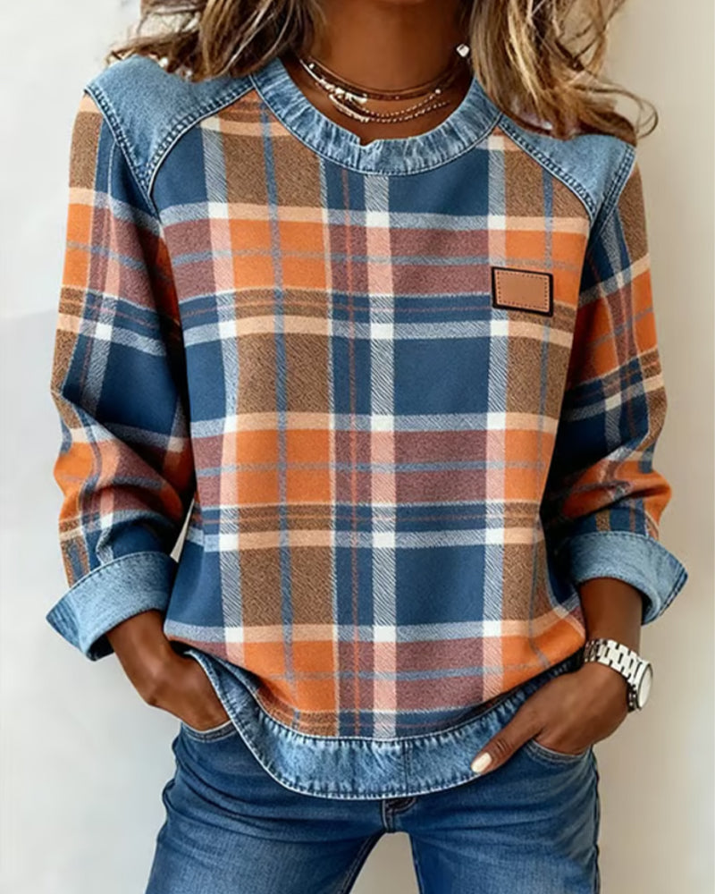 Pearl | Lässiges Kariertes Sweatshirt