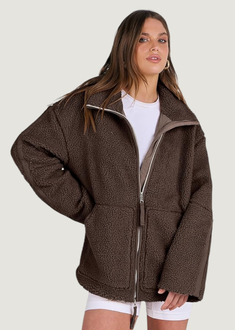 Maxine | Teddyjacke mit Reißverschluss