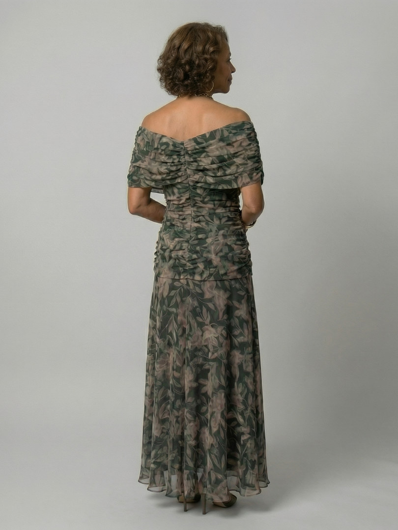 Calen | Off Shoulder Flow Midi Kleid