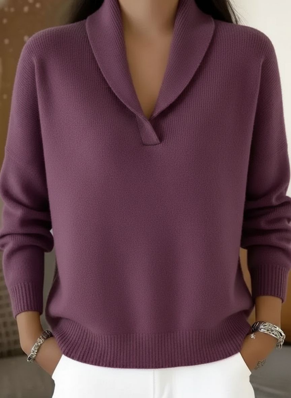 Elise | Eleganter Pullover mit V-Ausschnitt