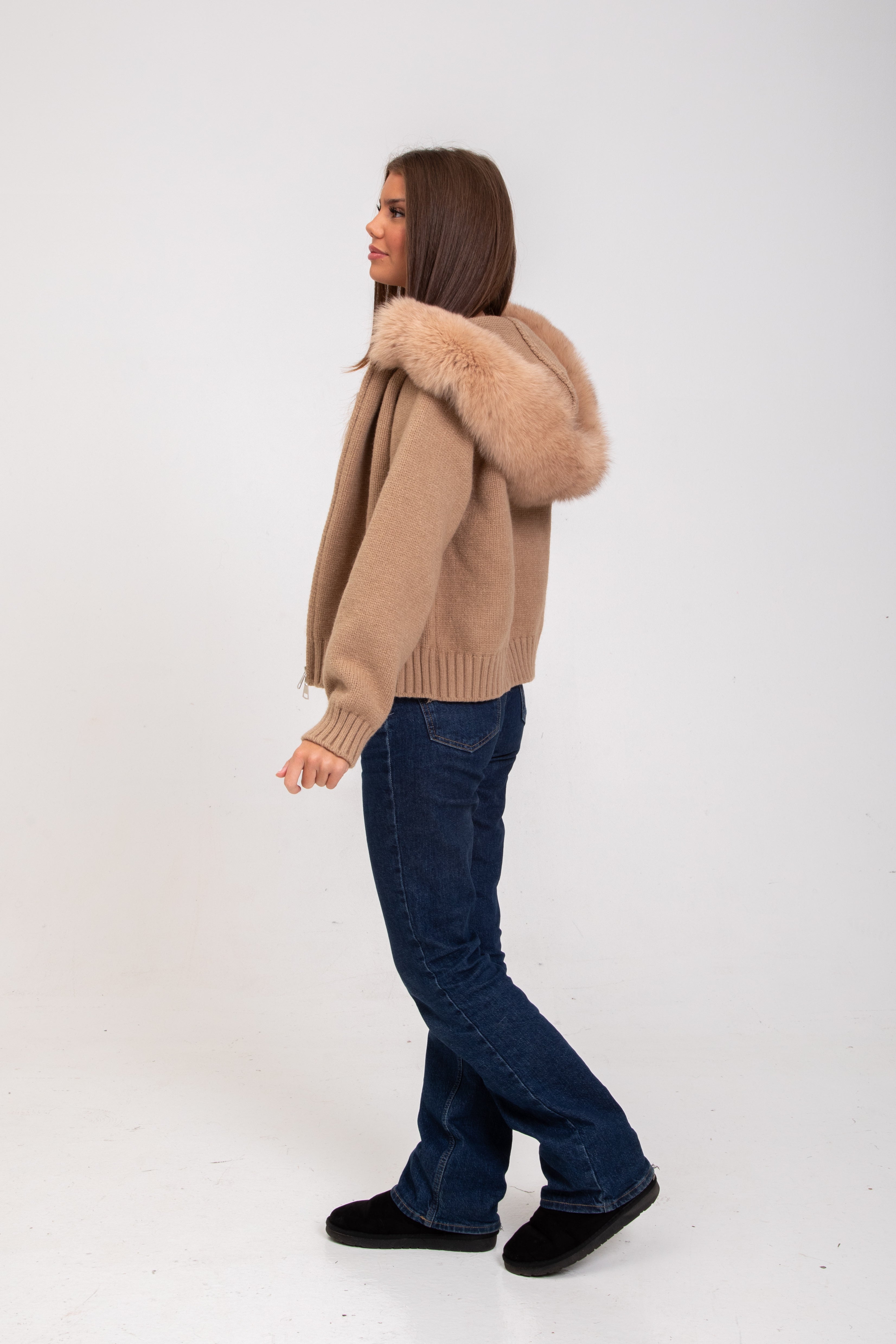 Alicia | Jacke mit Fellkapuze