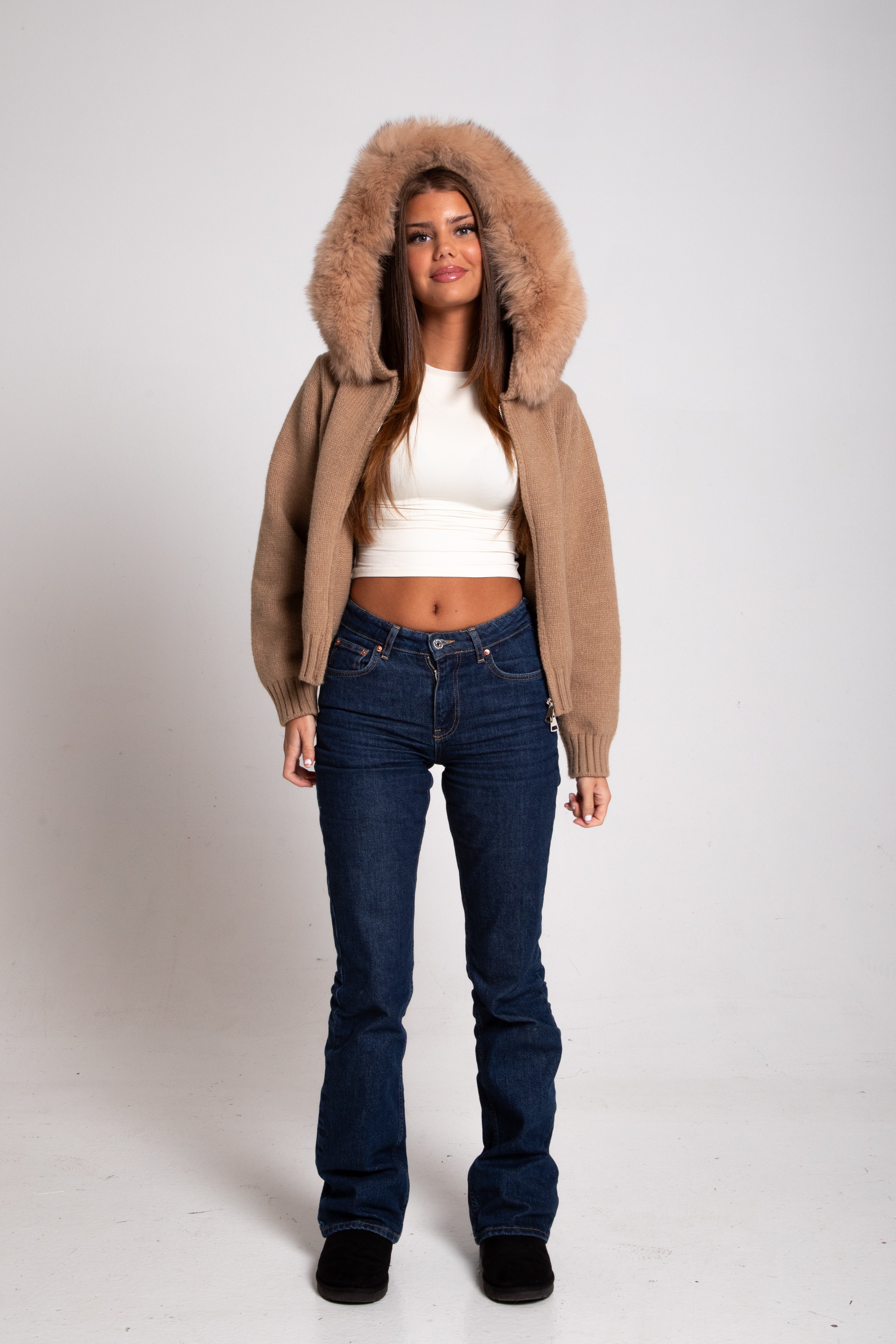 Alicia | Jacke mit Fellkapuze