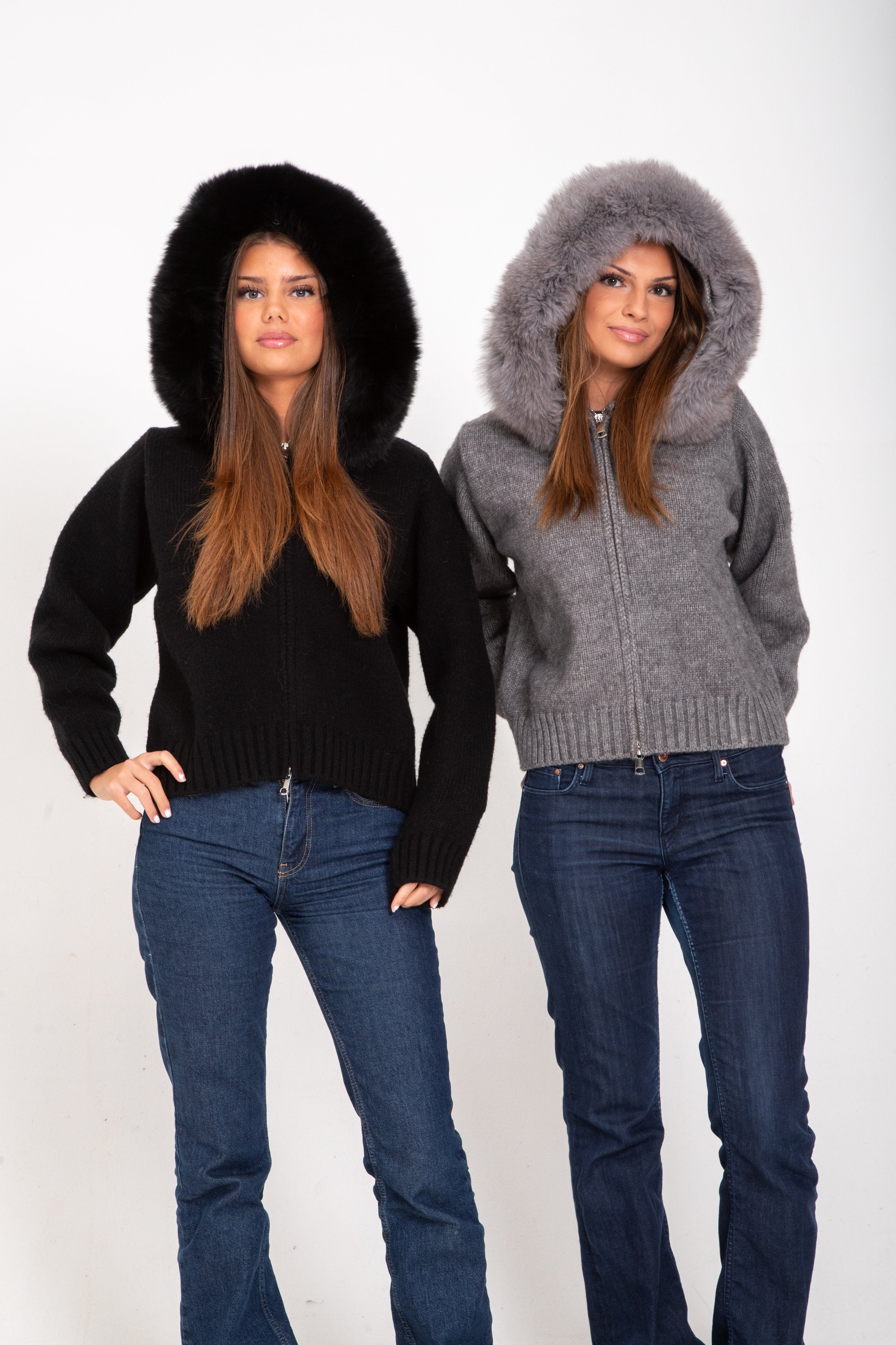 Alicia | Jacke mit Fellkapuze