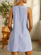 Annalena - Ärmelloses A-Linien-Kleid mit Knopfdetails