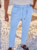 NICHOLS | WEITE LEINENHOSE MIT KORDEL