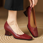 Oriel Leder Quadrat Pumps