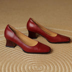 Oriel Leder Quadrat Pumps