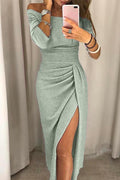 Adelai | Schulterfreies Midikleid mit Schlitz