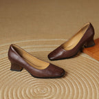 Oriel Leder Quadrat Pumps